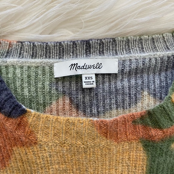 Madewell Orange Camo Wide Sleeve Wool Sweater - Picture 8 of 9